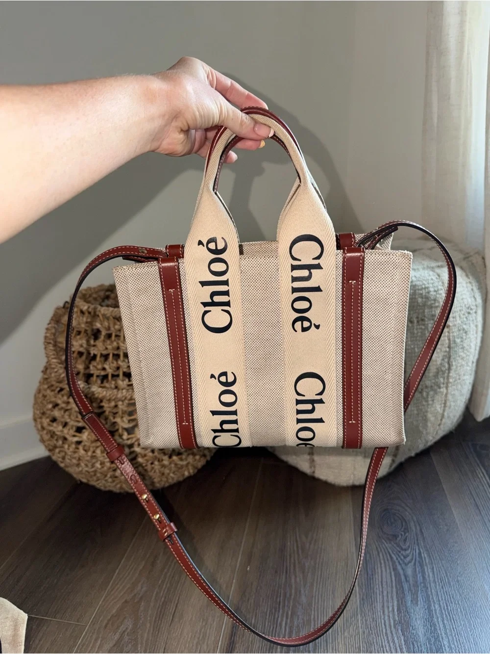 Chloe Woody Small Logo Tote